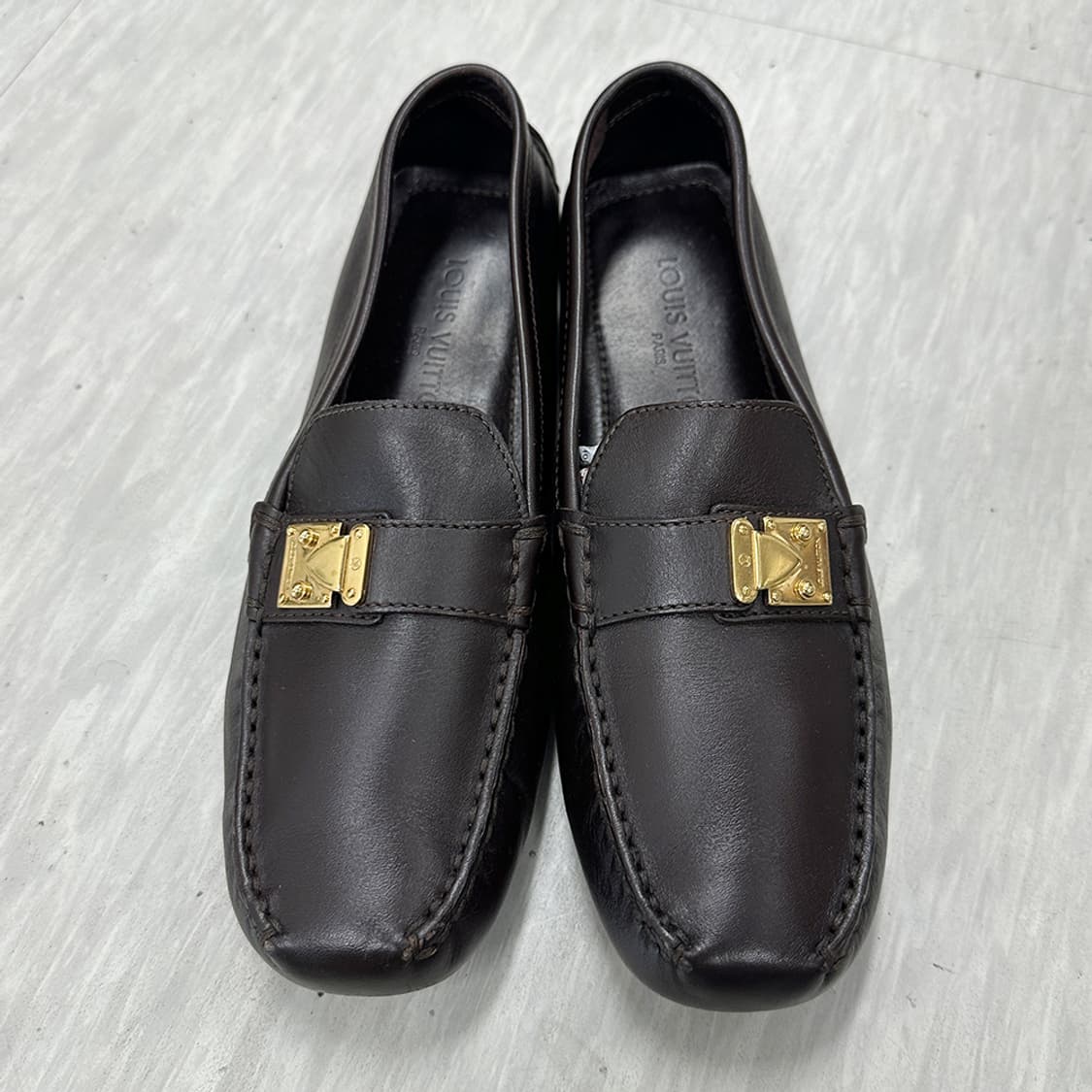 루이비통 레더 로퍼 다크브라운 37.5 240-245mm 상품이미지5