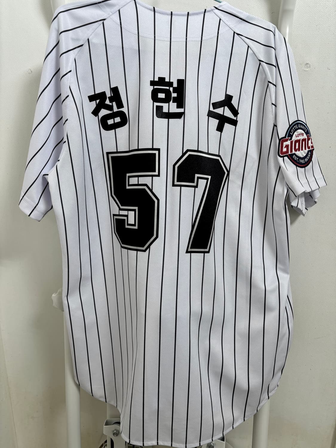 롯데 자이언츠 올드 스트라이프 유니폼 어센틱 정현수 마킹 상품이미지1