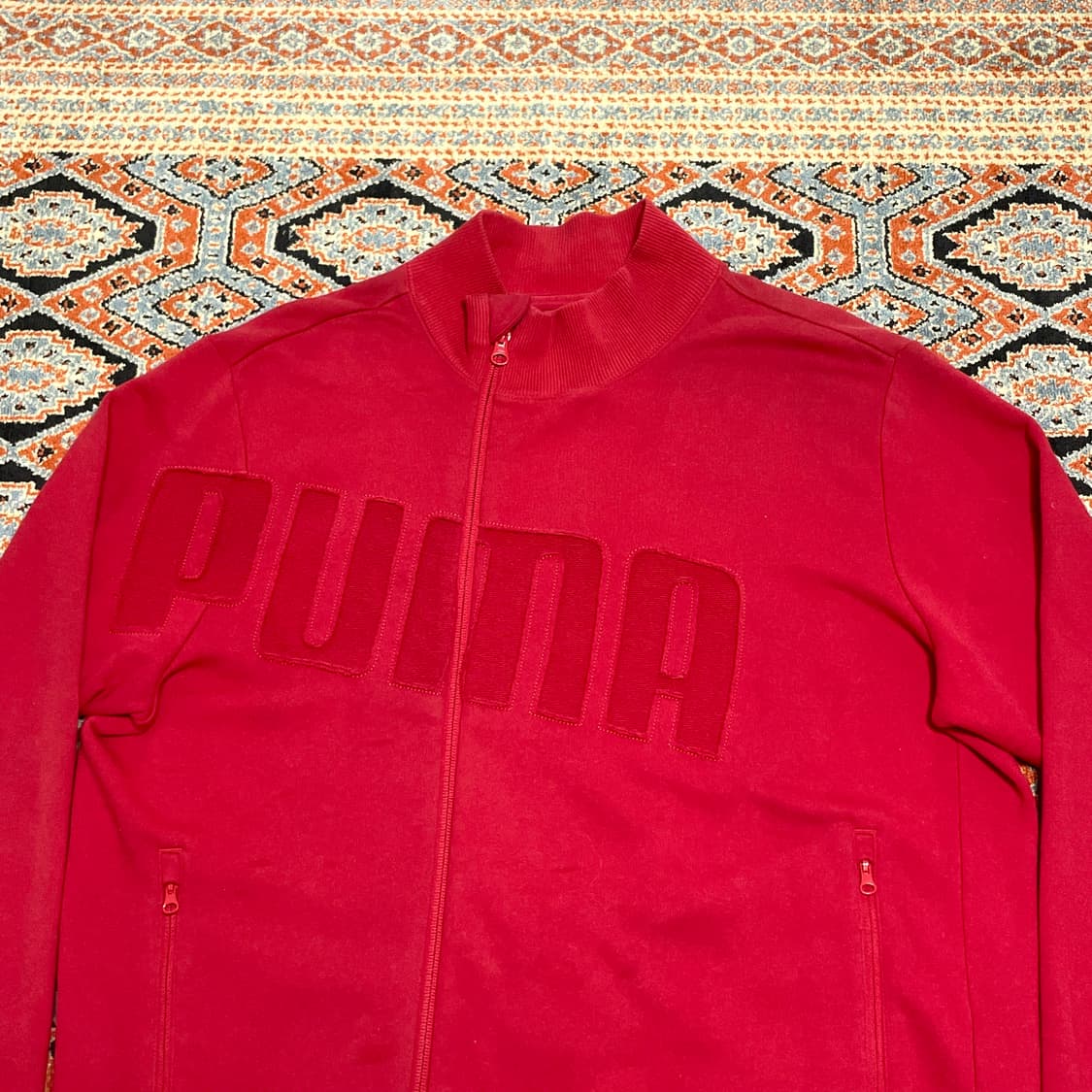 푸마 스펠로고 레드 코튼 집업져지 남성L  상품이미지2