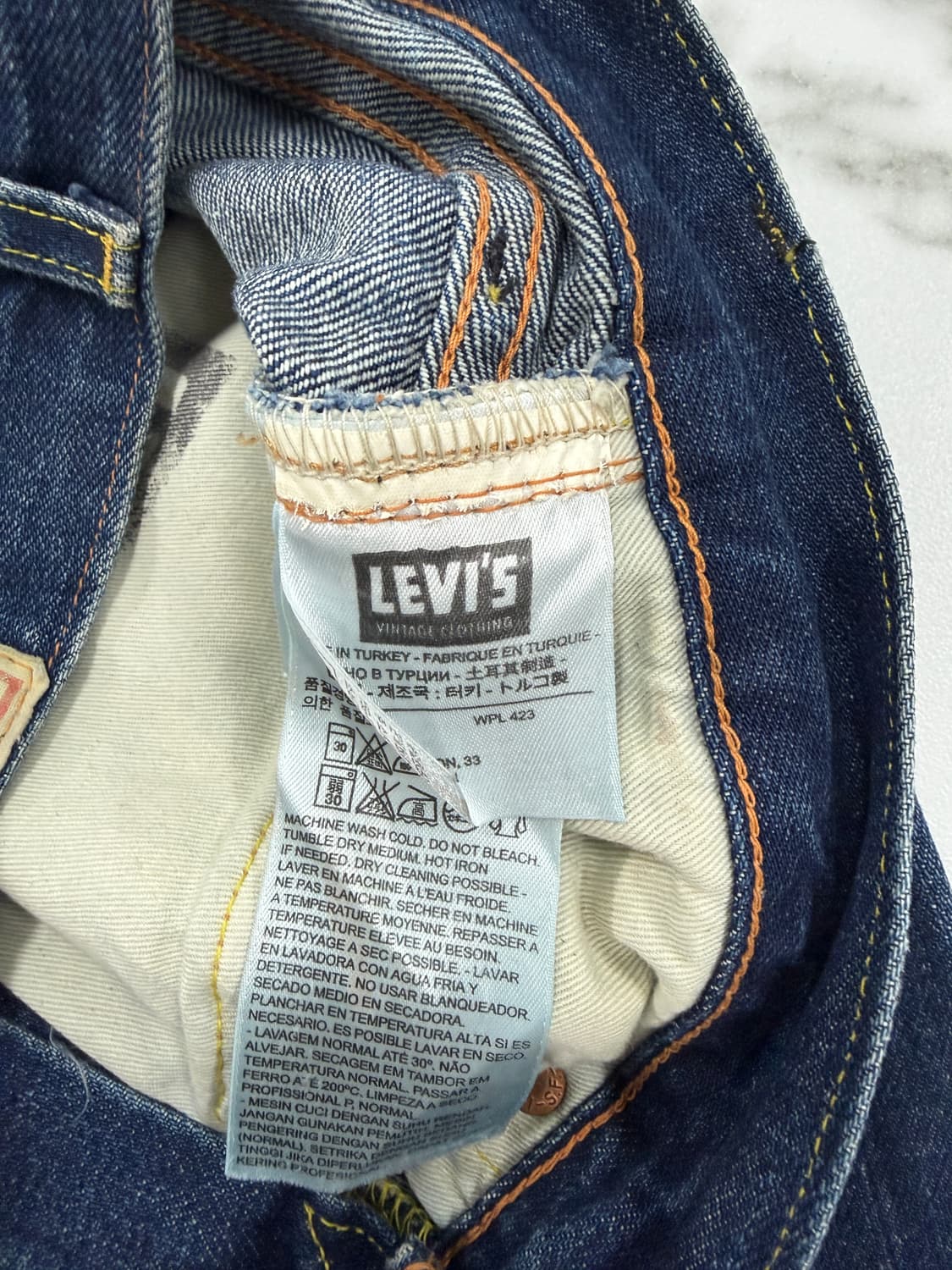 LVC 리바이스 빈티지 클로딩 701 핀턱 셀비지 데님 팬츠 상품이미지5