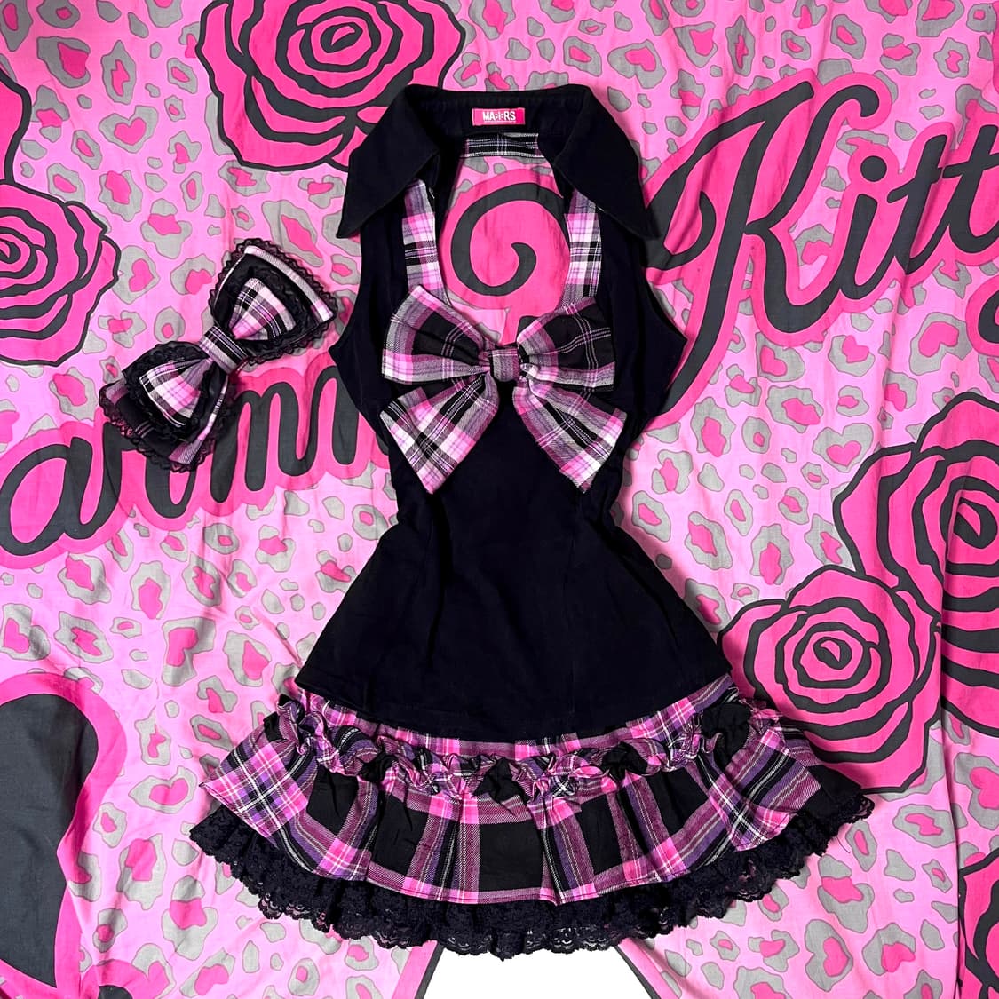MA*RS마즈 블랙핑크 체크 셋업 히메오네갸루 핀터 스쿨고갸루 일본빈티지 상품이미지1