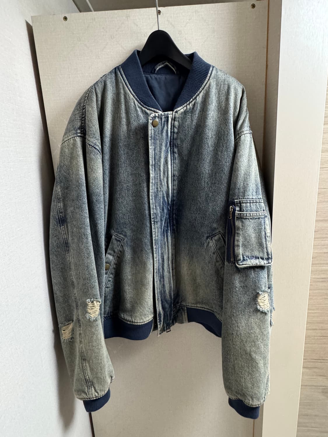 주앙옴므 /DENIM MA-1 JACKET (MIDDLE BLUE) /  상품이미지1