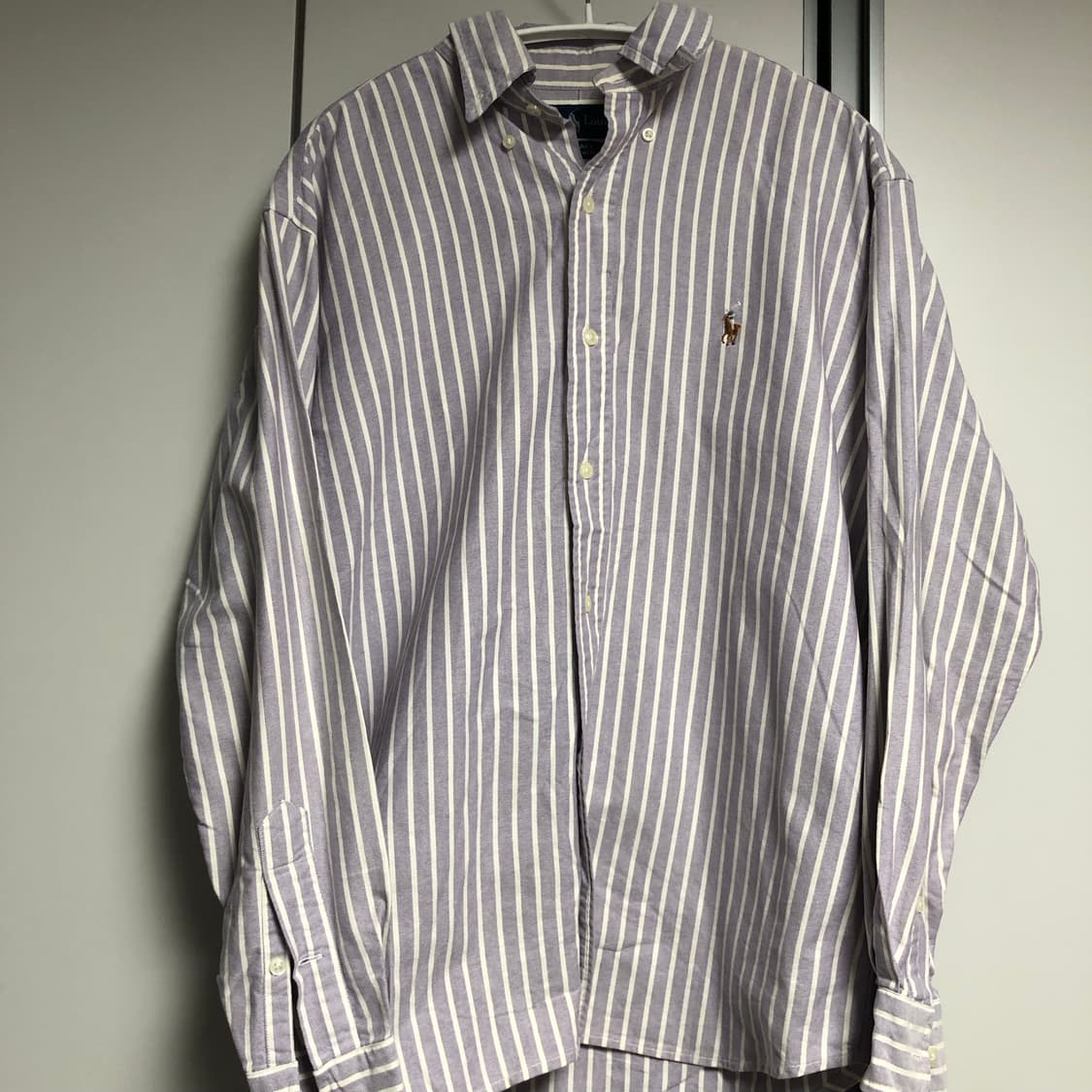 폴로 옥스포드 연보라 스트라이프 남방, 셔츠 상품이미지1