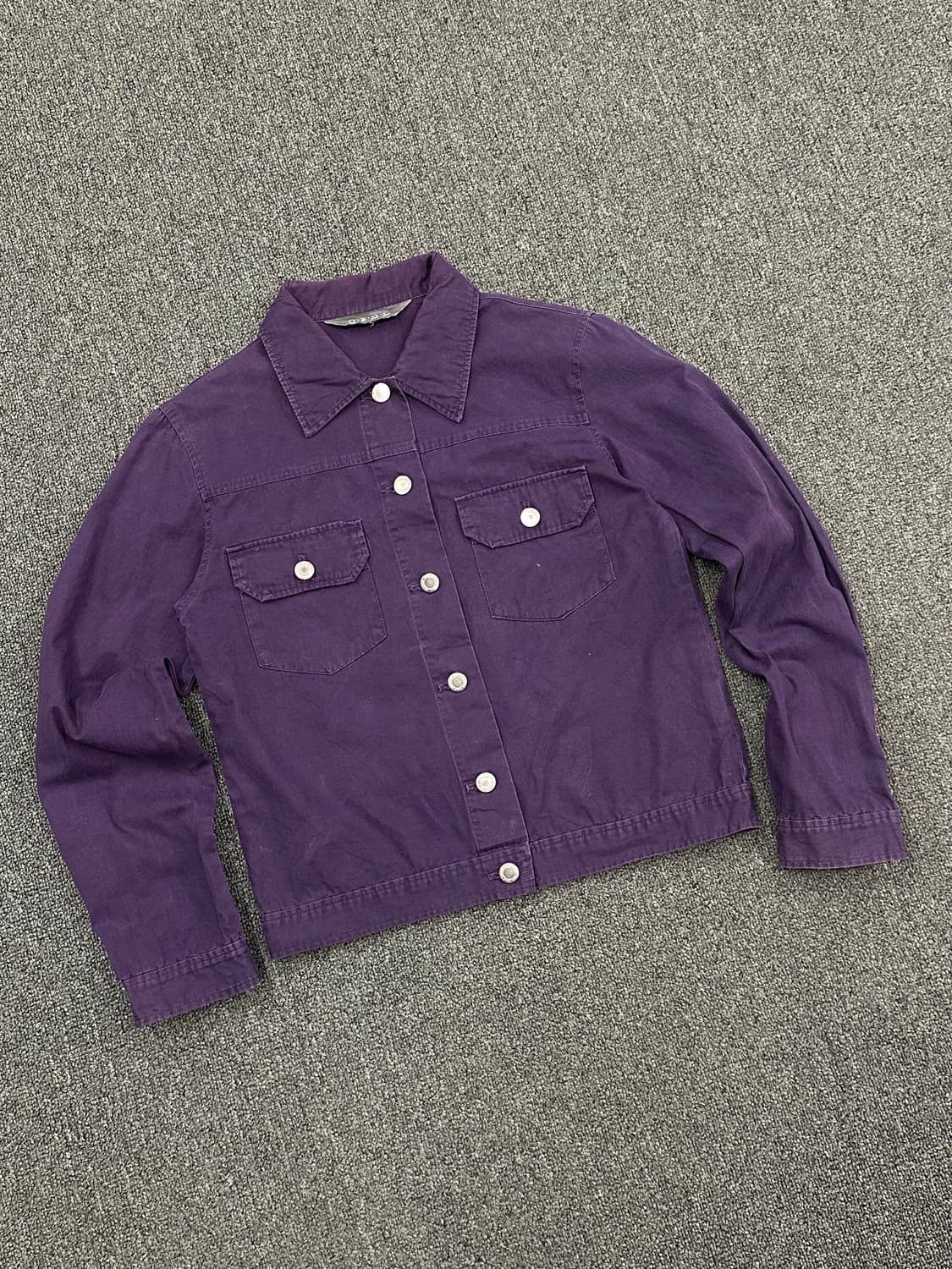 OS)OZOC 빈티지 여성 퍼플 셔츠 자켓 상품이미지1