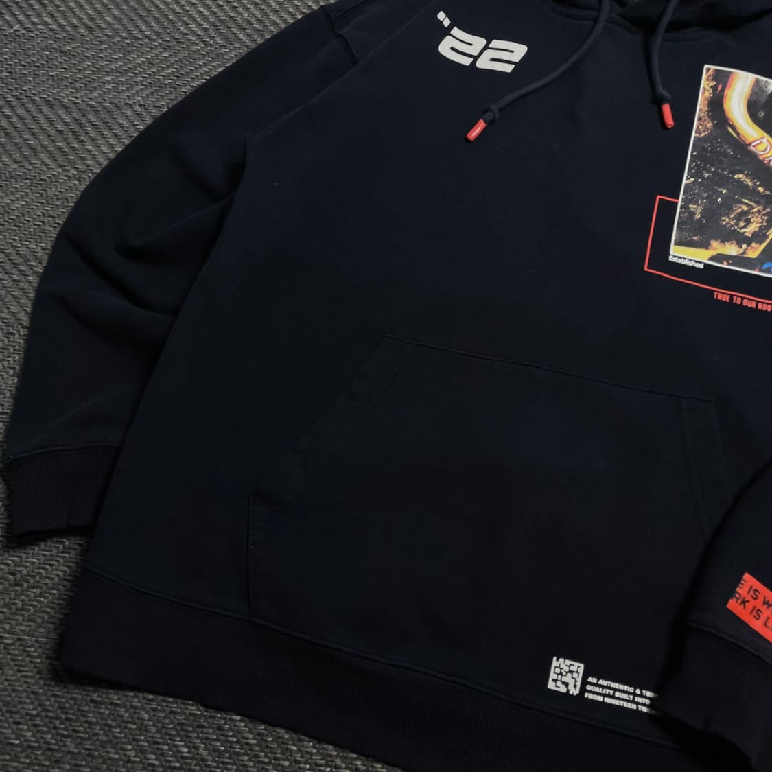 00s 디키즈 패치워크 그래픽 박시핏 후드 티셔츠 y 5340 상품이미지4