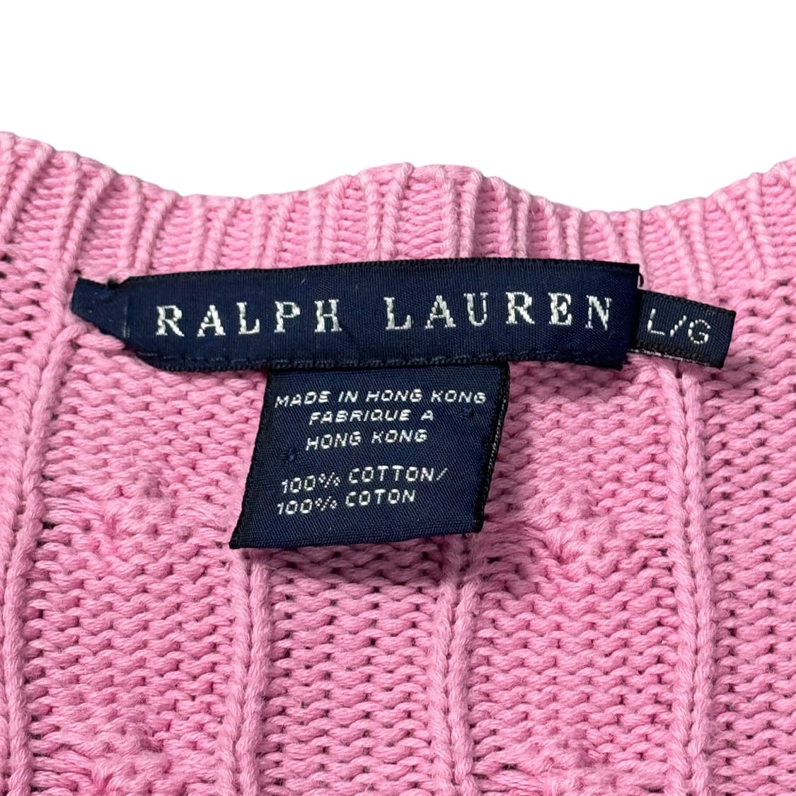 (L) 폴로 랄프로렌 케이블 니트 가디건 핑크 상품이미지6