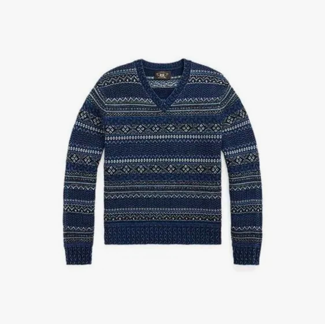 RRL 인디고 페어 아일 코튼 리넨 스웨터 상품이미지1