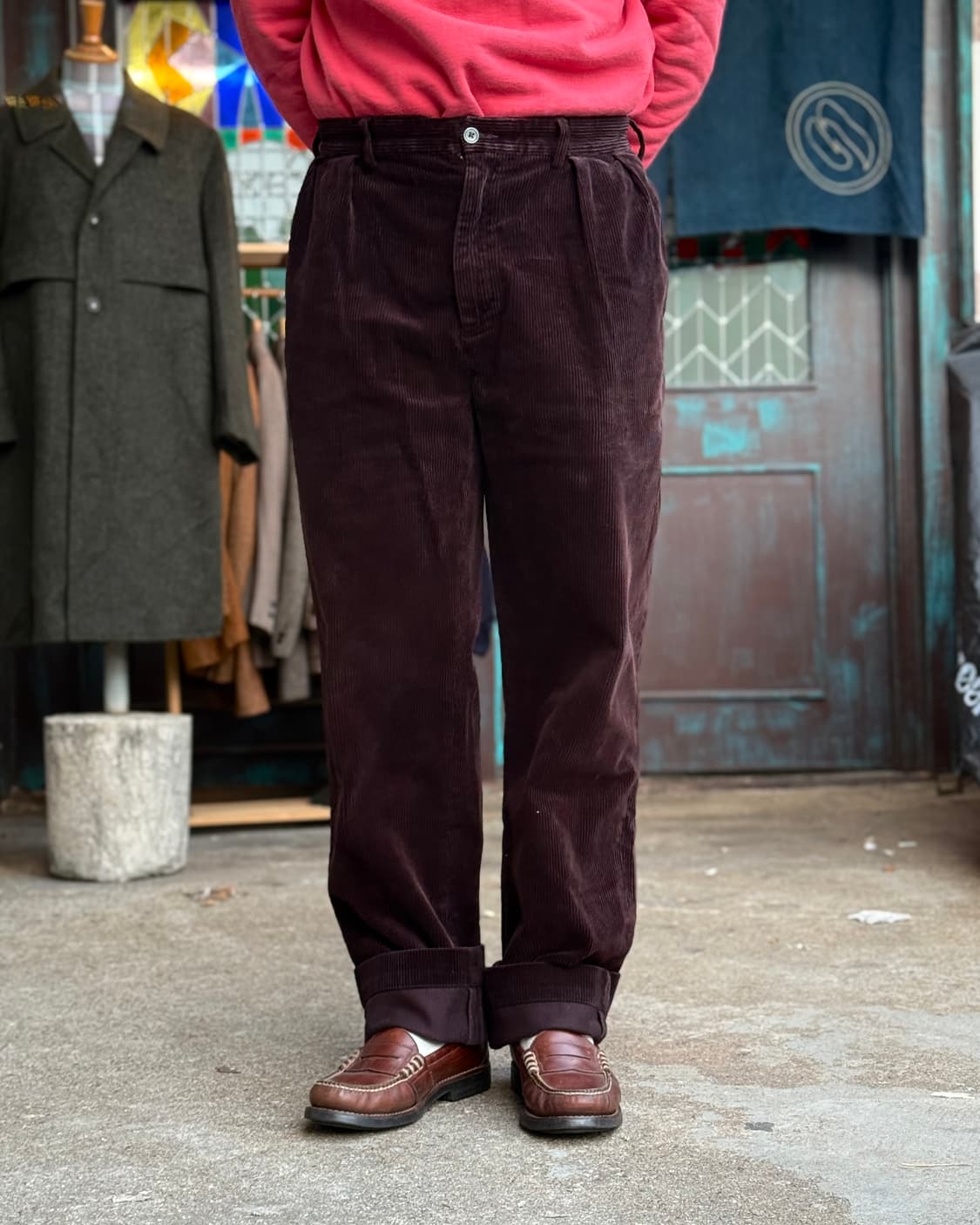90‘s 폴로 랄프로렌 투턱 코듀로이 앤드류 팬츠 34 [와인] 상품이미지6