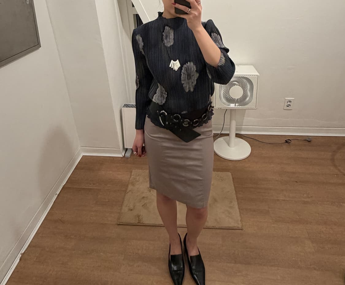 그레이지 H라인 절개 미디 스커트 상품이미지4