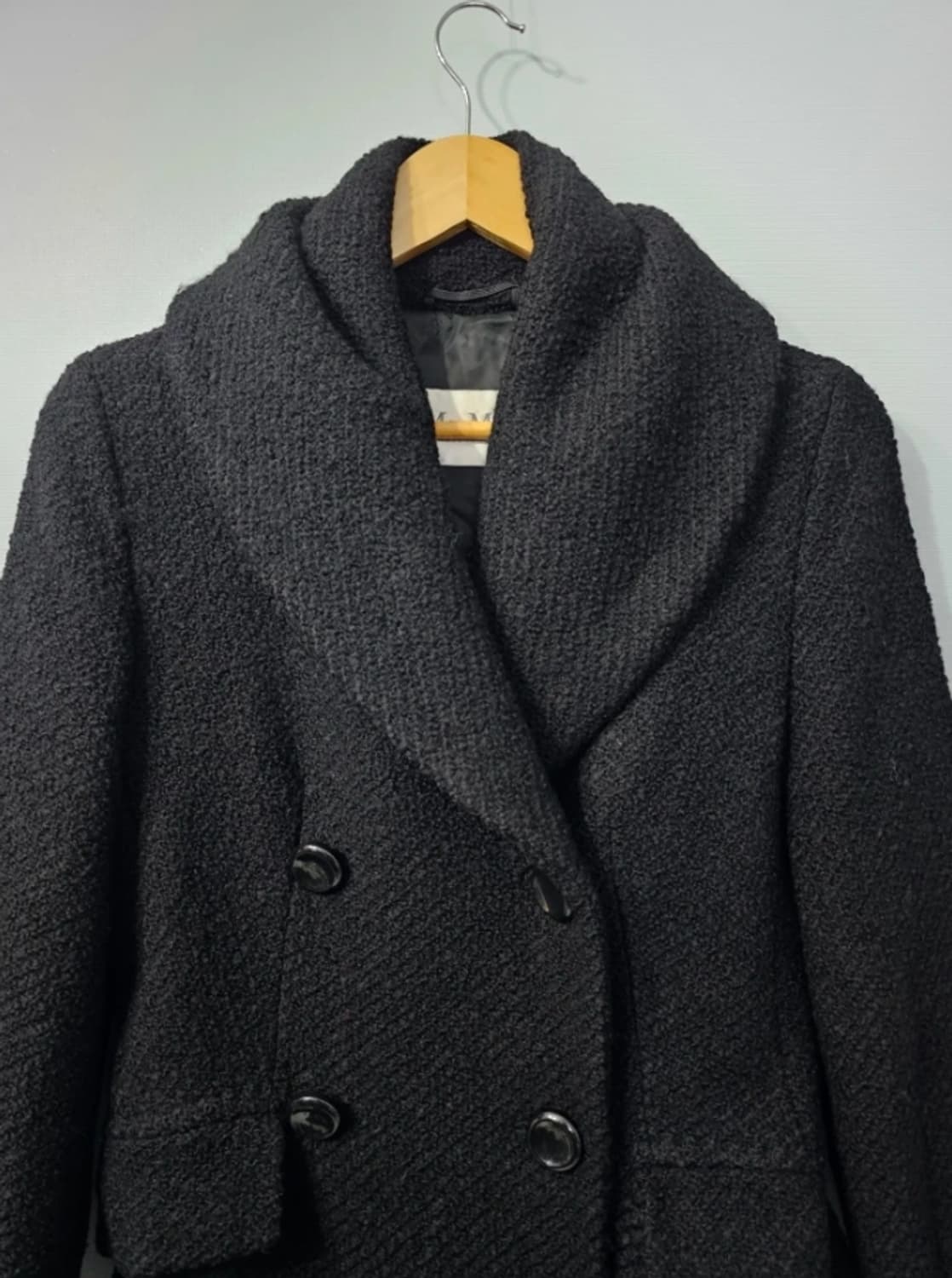 정품 막스마라 블랙 모직 더블 코트 ~66 상품이미지2