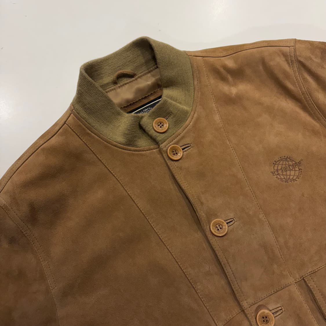 [L] 90s PETROFF 스웨이드 봄버 레더 자켓 브라운 B703 상품이미지3