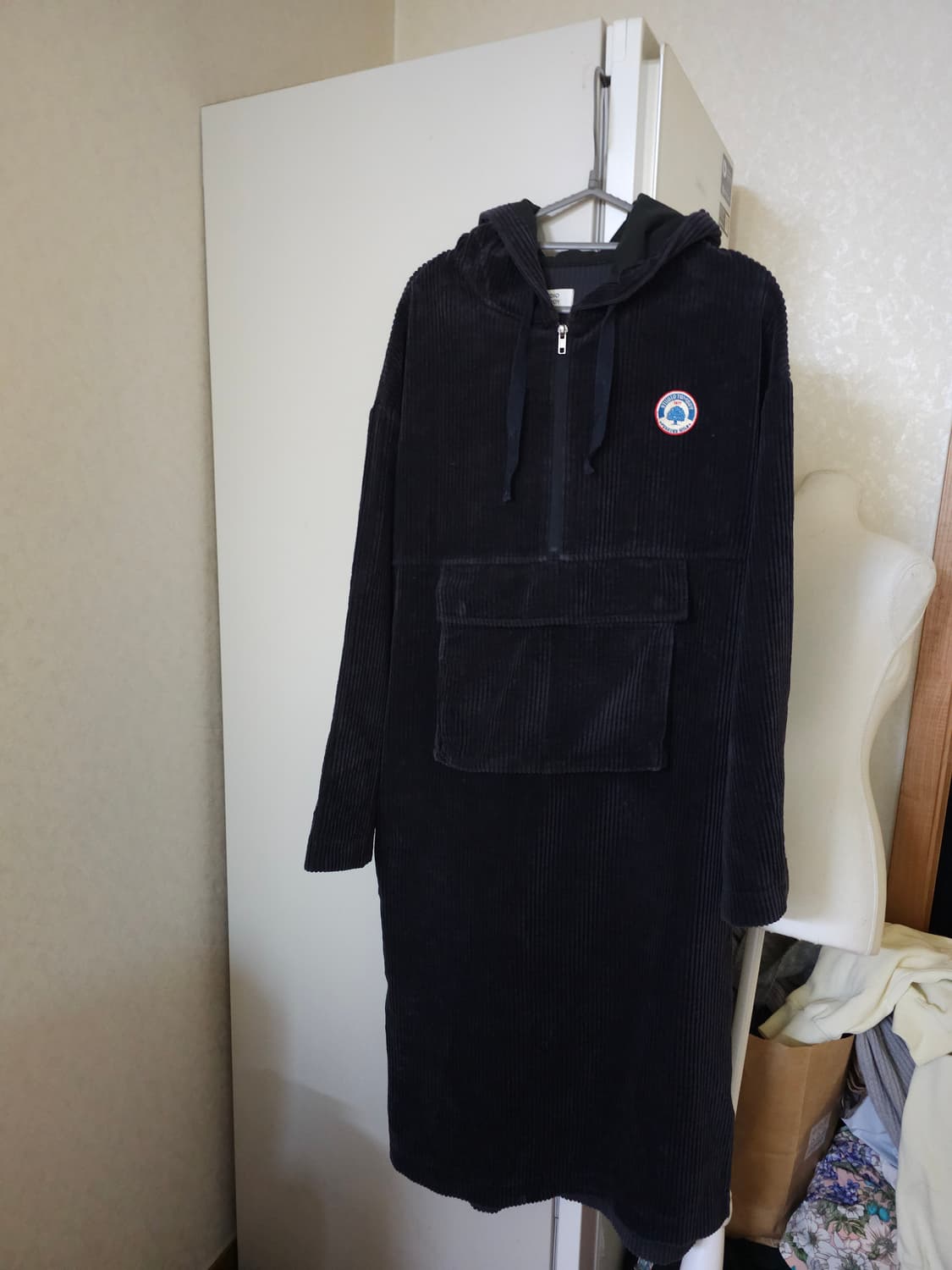 스튜디오톰보이 코듀로이 후드 롱 원피스 상품이미지1