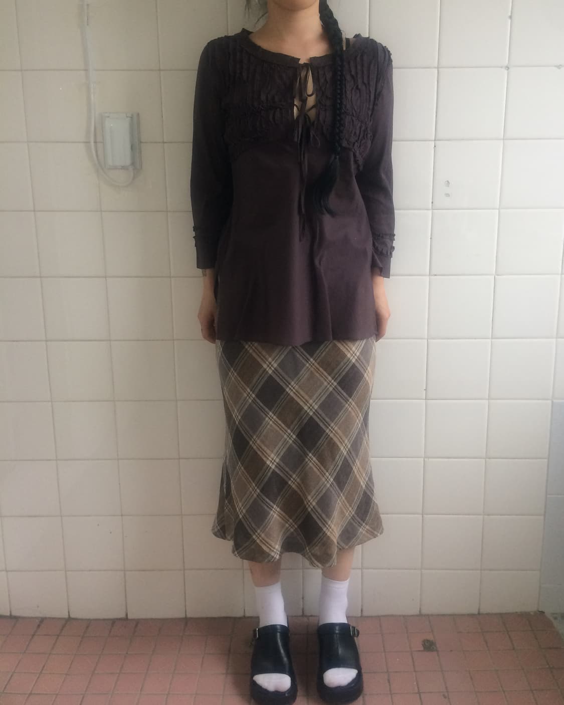 Pleat pattern point blouse 상품이미지1