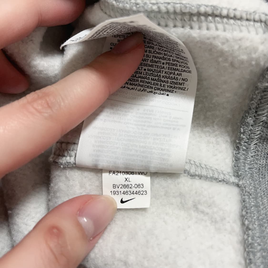 [정품] 나이키 그레이 푸츄라 기모 맨투맨 [ XL ] 상품이미지5