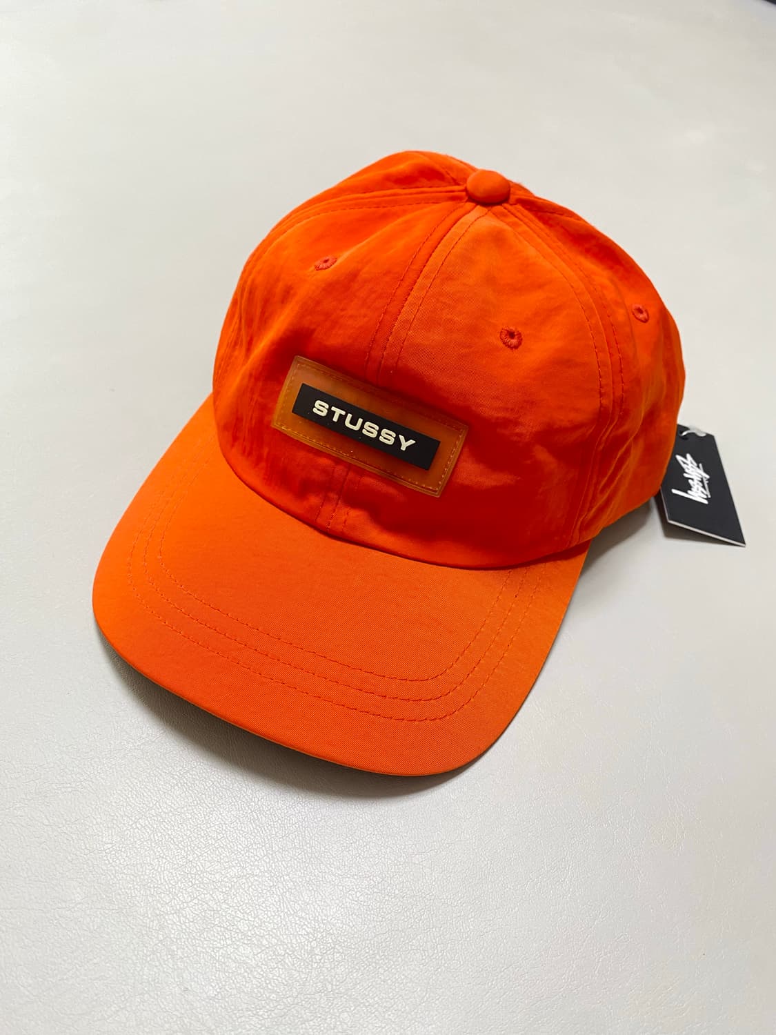 새상품 STUSSY 오렌지 나일론 로우프로 캡 상품이미지3