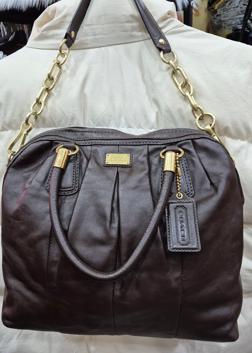 코치 브라운 가죽 토트백 15339 상품이미지9