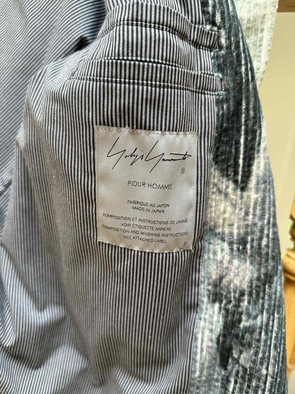 요지 야마모토 AW22 벡신스키 코듀로이 블레이저 상품이미지5