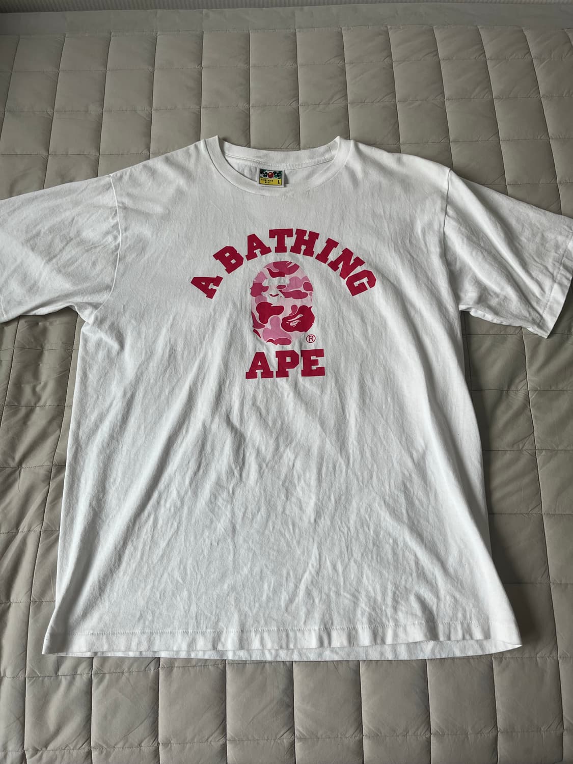 [BAPE] ABC 카모 컬리지 반팔 티셔츠 핑크 L 팔아요! 상품이미지4