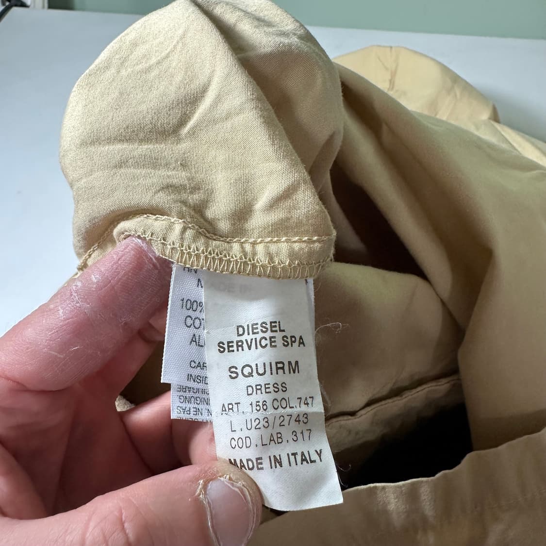 우먼M 디젤 파스텔베이지 써머코튼 A라인 후디 코튼 롱원피스 상품이미지10