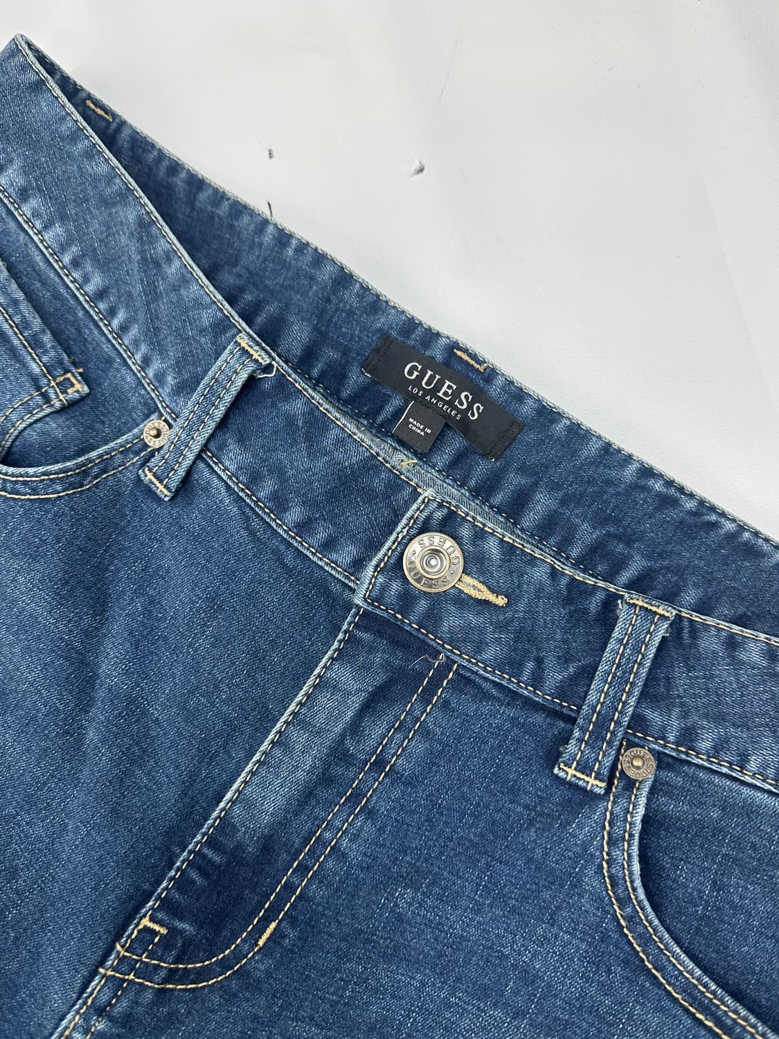게스 GUESS 워싱 남자 34 사이즈 일자핏 진청 청바지 상품이미지3
