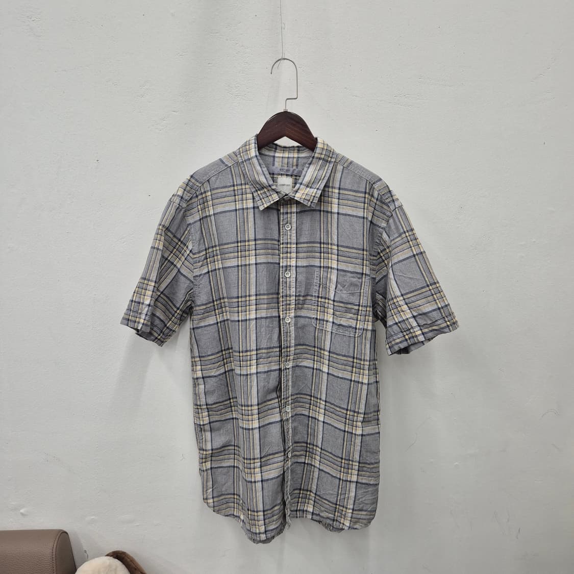 시리즈 린넨 혼방 체크 반팔 셔츠 105 상품이미지1