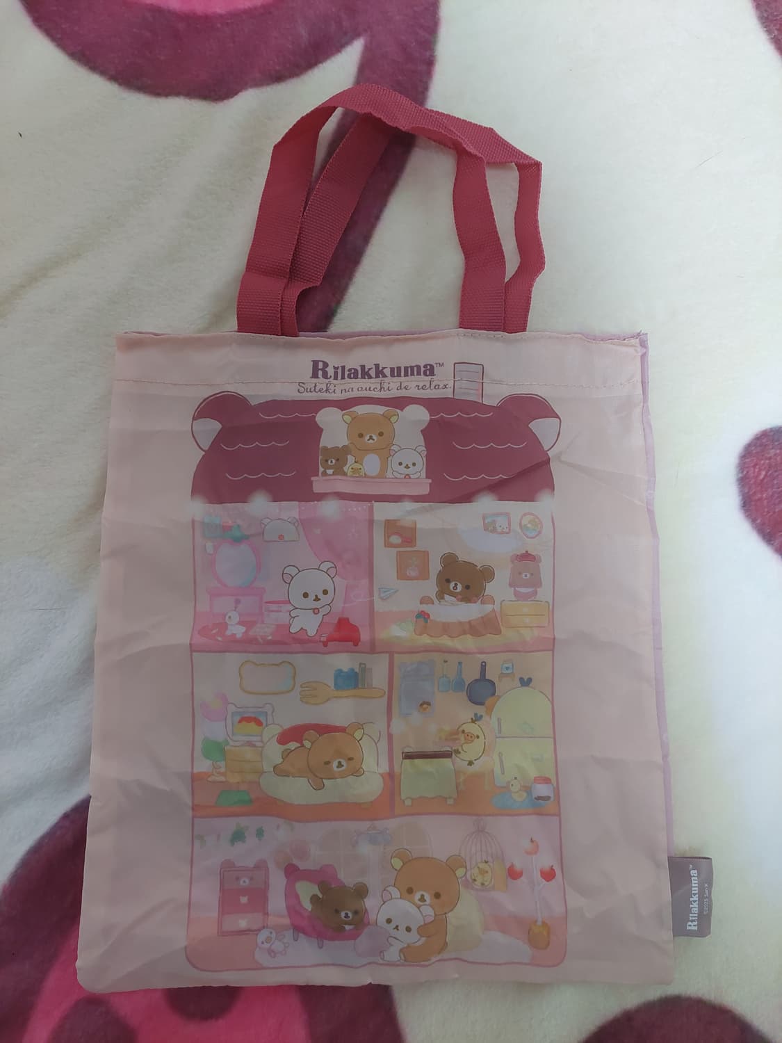리락쿠마 가챠 미니 에코백 핑크 상품이미지1