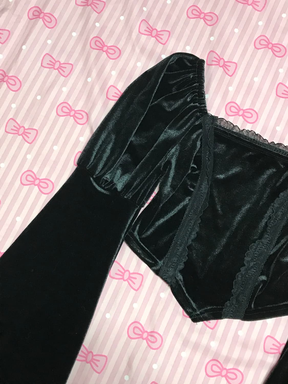 고스로리 고딧 크롭 스웨이드 레이스 상품이미지4