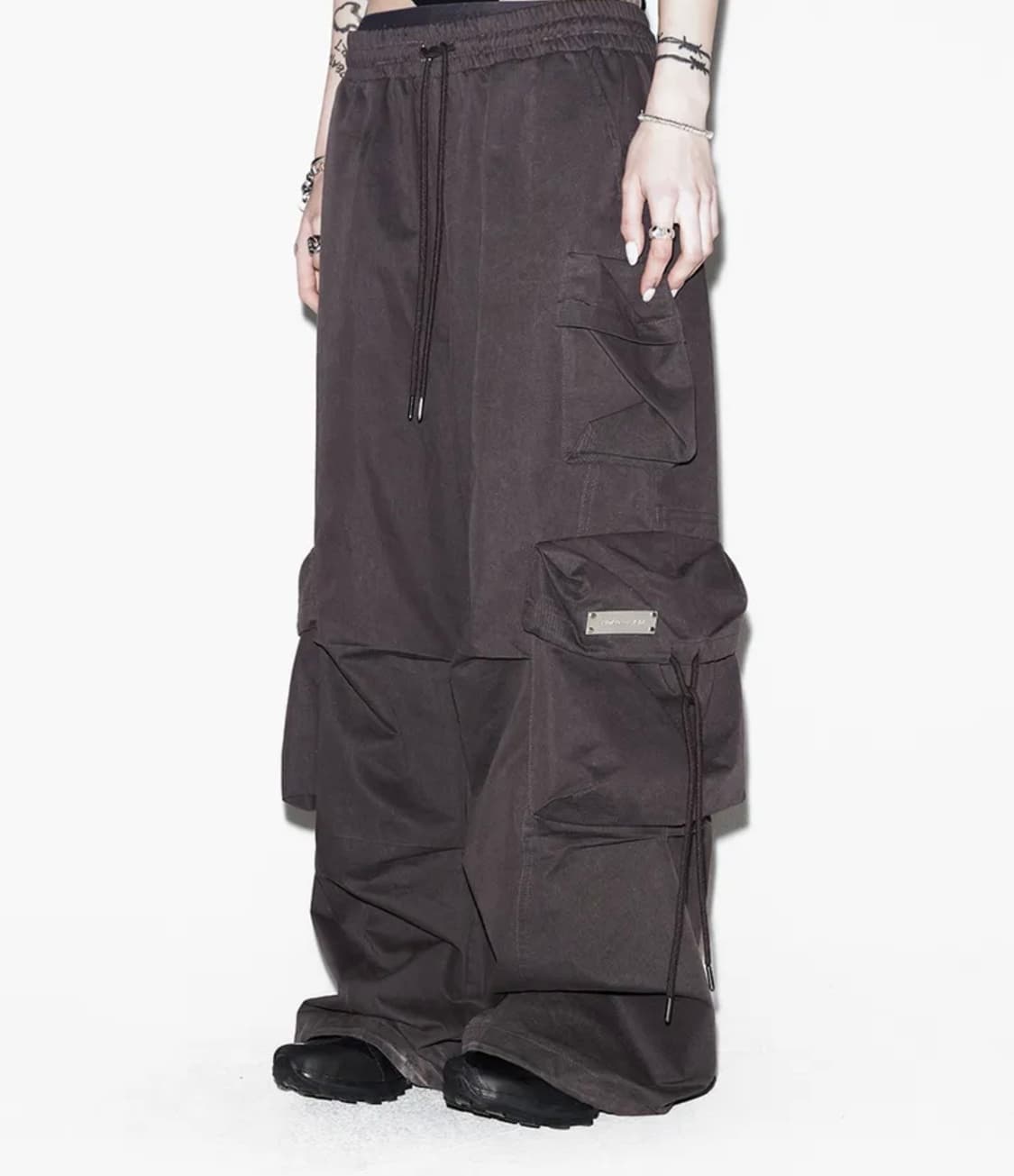 SOLID POCKET WIDE BANDING PANTS DARK GRE 상품이미지2