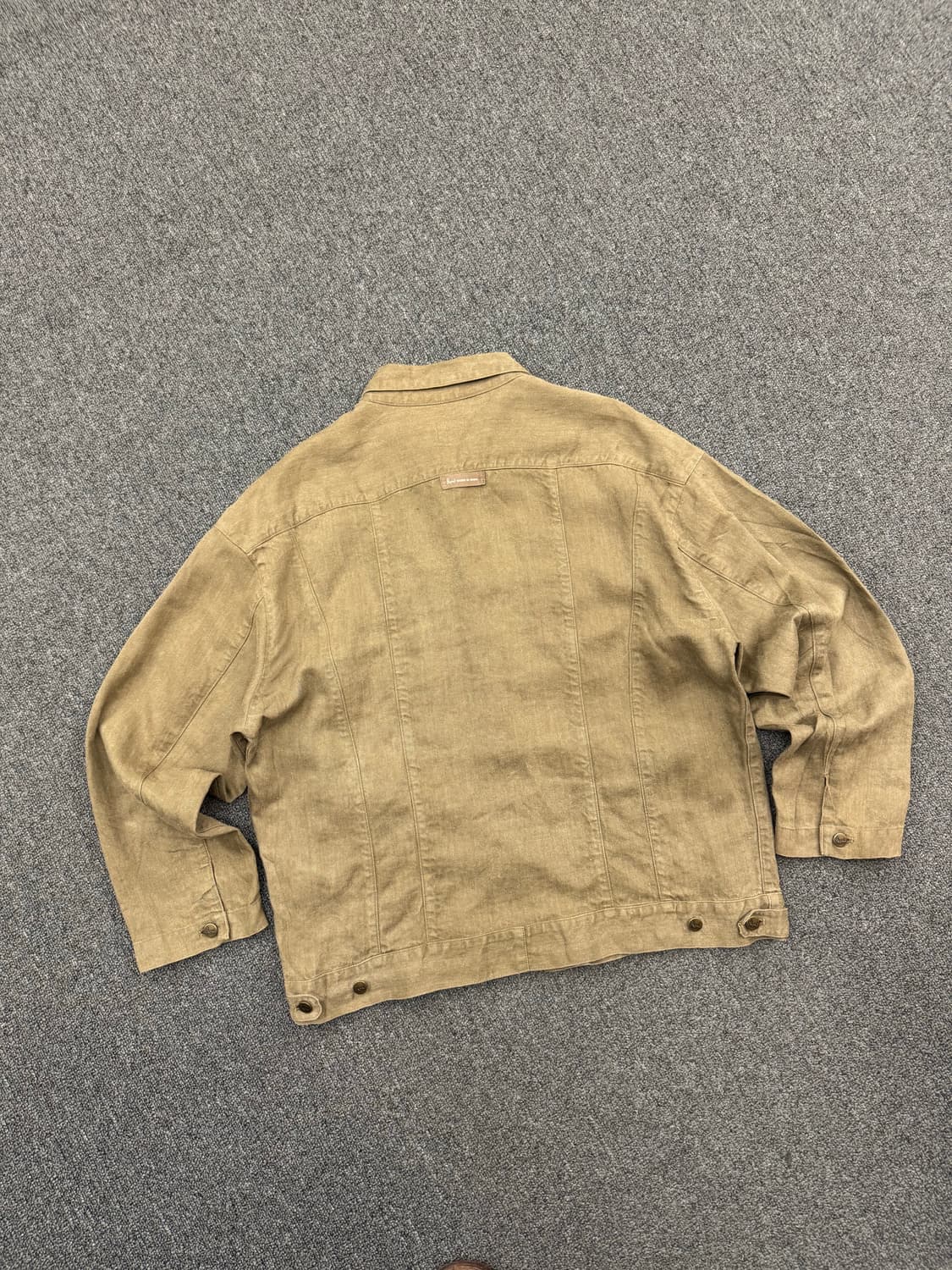 M)Papas 빈티지 자수 포인트 카키 몬순 셔츠 자켓 상품이미지5