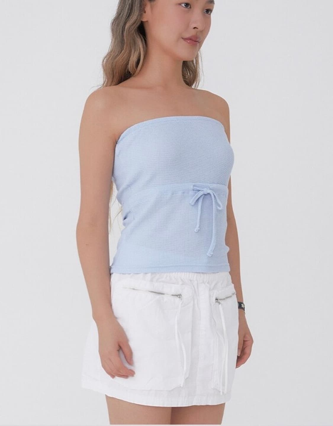 FUNFROMFUN WAFFLE TUBE TOP DELICATE BLUE 상품이미지6