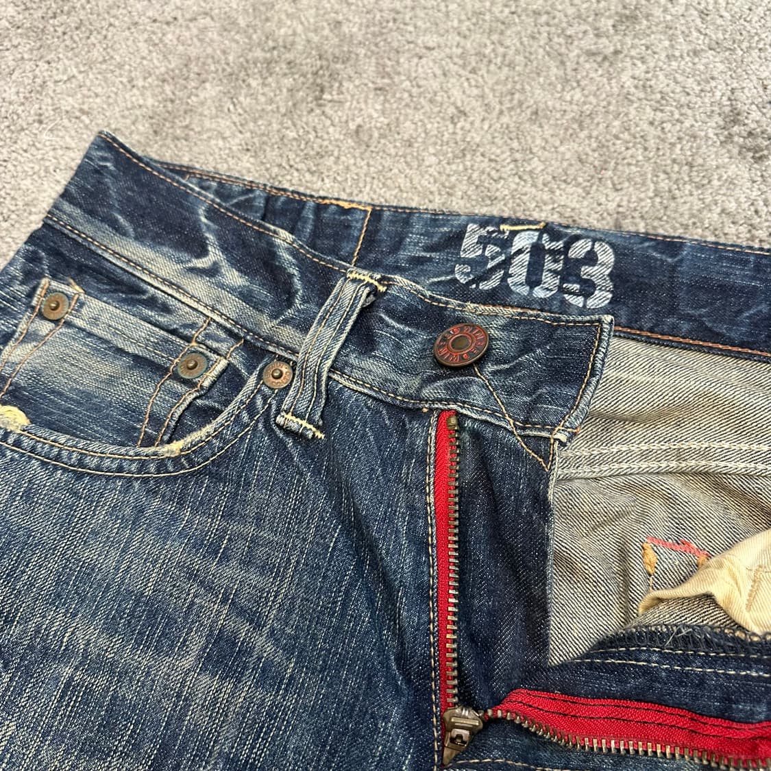 에드윈503 블루트립 페이드 세미 부츠컷 데님(28) 상품이미지8