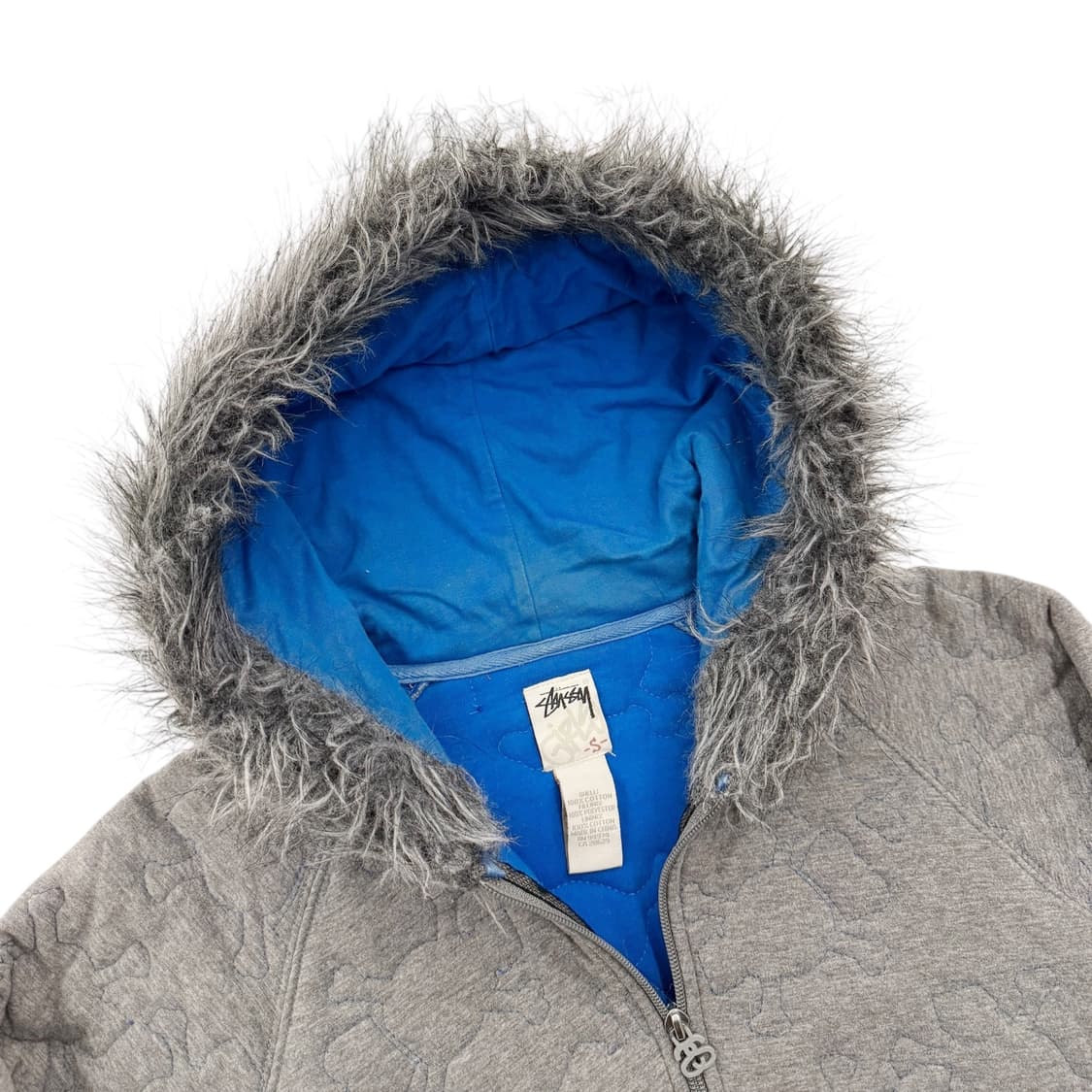 스투시 걸즈 스컬 패디드 퍼 자켓 그레이 상품이미지5