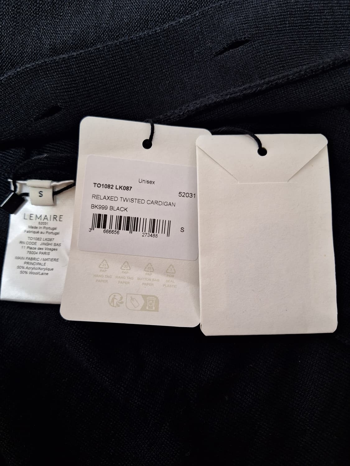 [S] 르메르 25SS 트위스트 울 가디건 블랙 S 상품이미지5