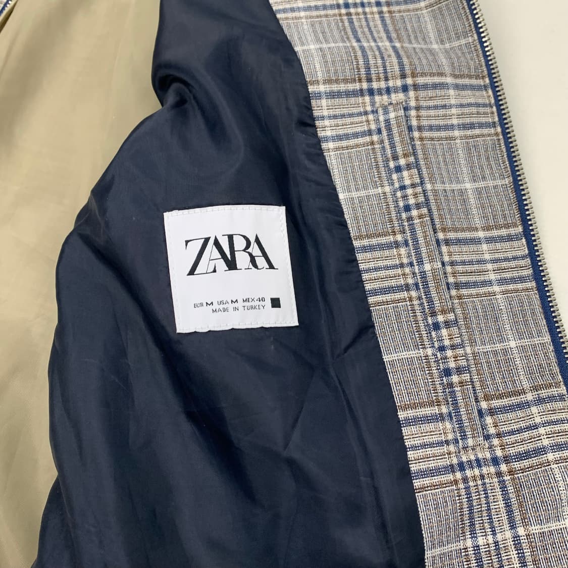 ZARA 자라 체크 블루종 자켓 상품이미지6