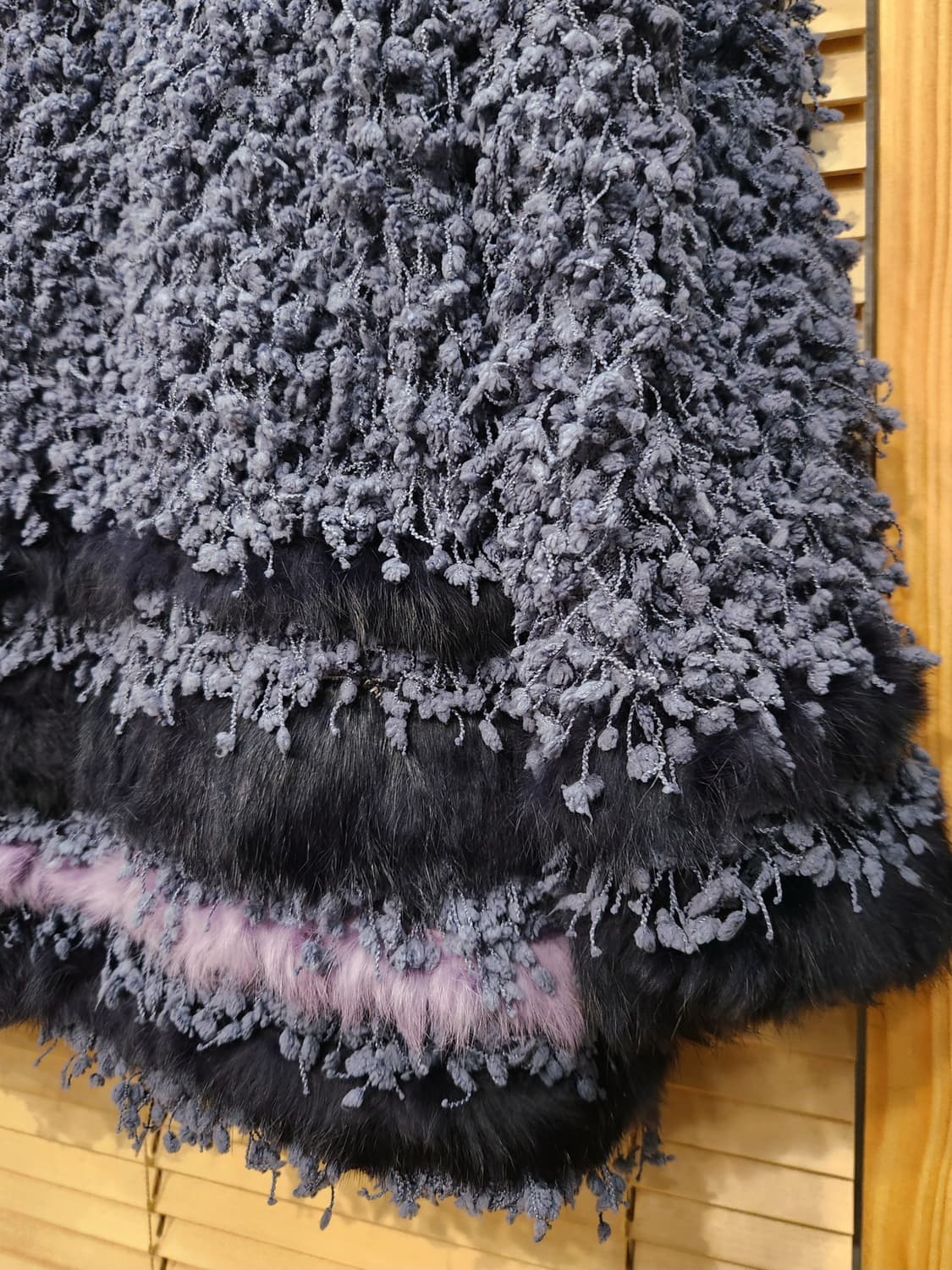 오즈세컨 배색 퍼 부클코트55 상품이미지5