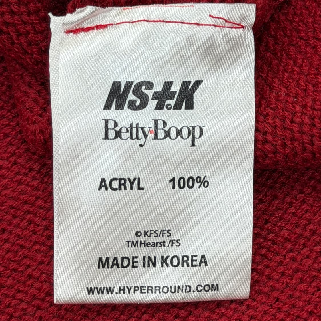 네스티킥 X 베티붑 옆트임 니트 레드 S 상품이미지5