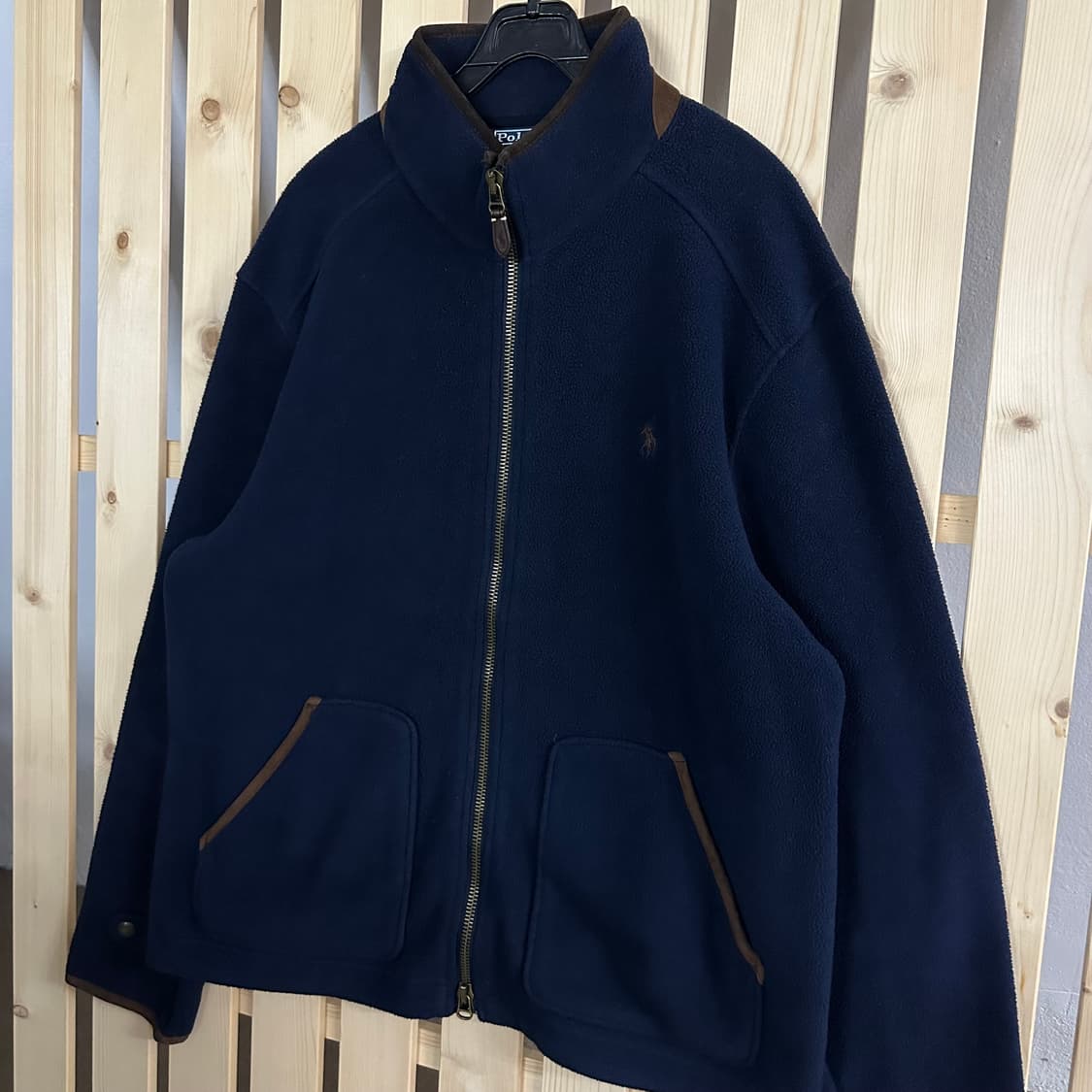 (XL) 폴로 랄프로렌 네이비 브라운 투웨이 후리스 자켓 플리스 집업 상품이미지4