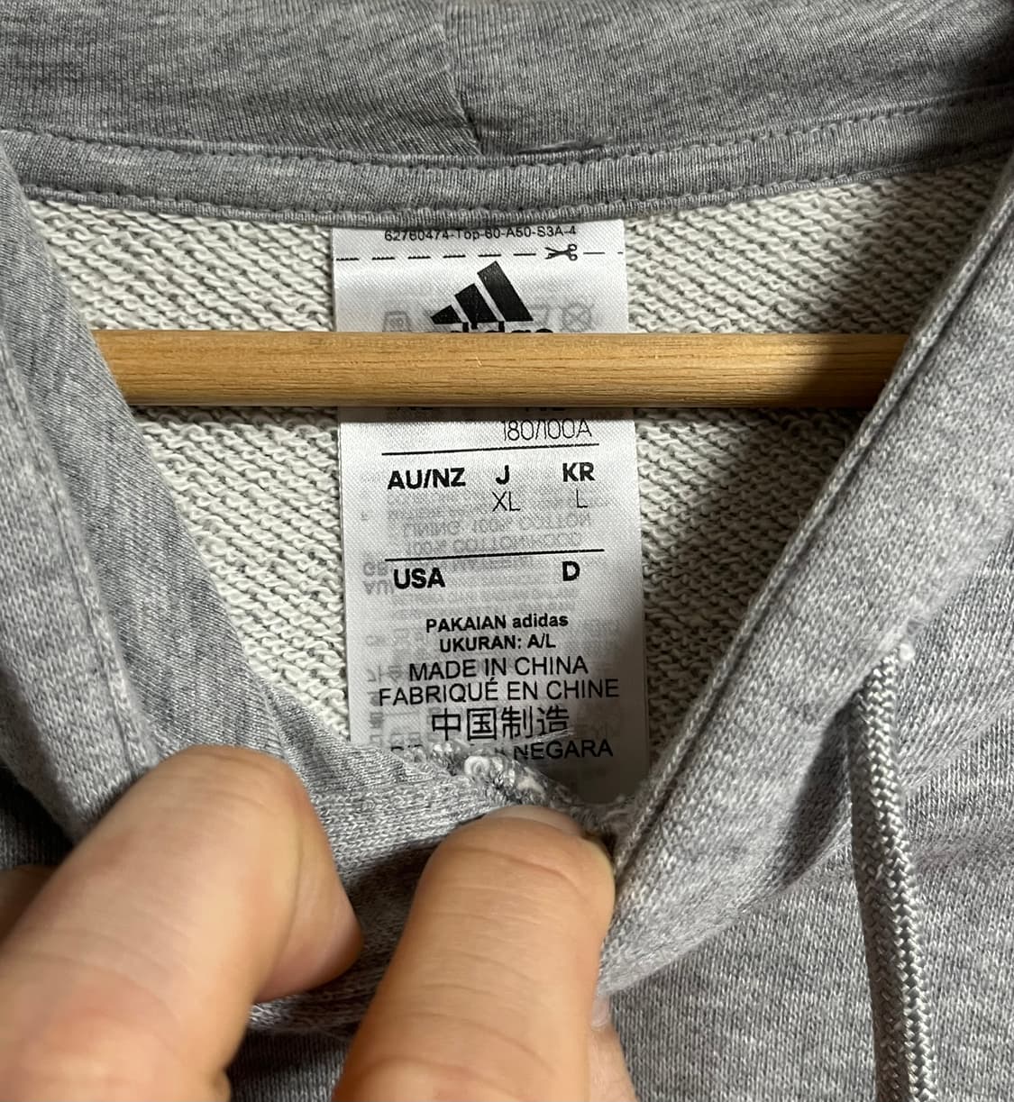 공용 아디다스 그레이 후드티셔츠 L 상품이미지6