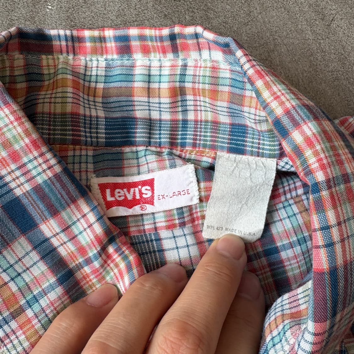 80년대 미국 생산 리바이스 체크 셔츠 상품이미지6