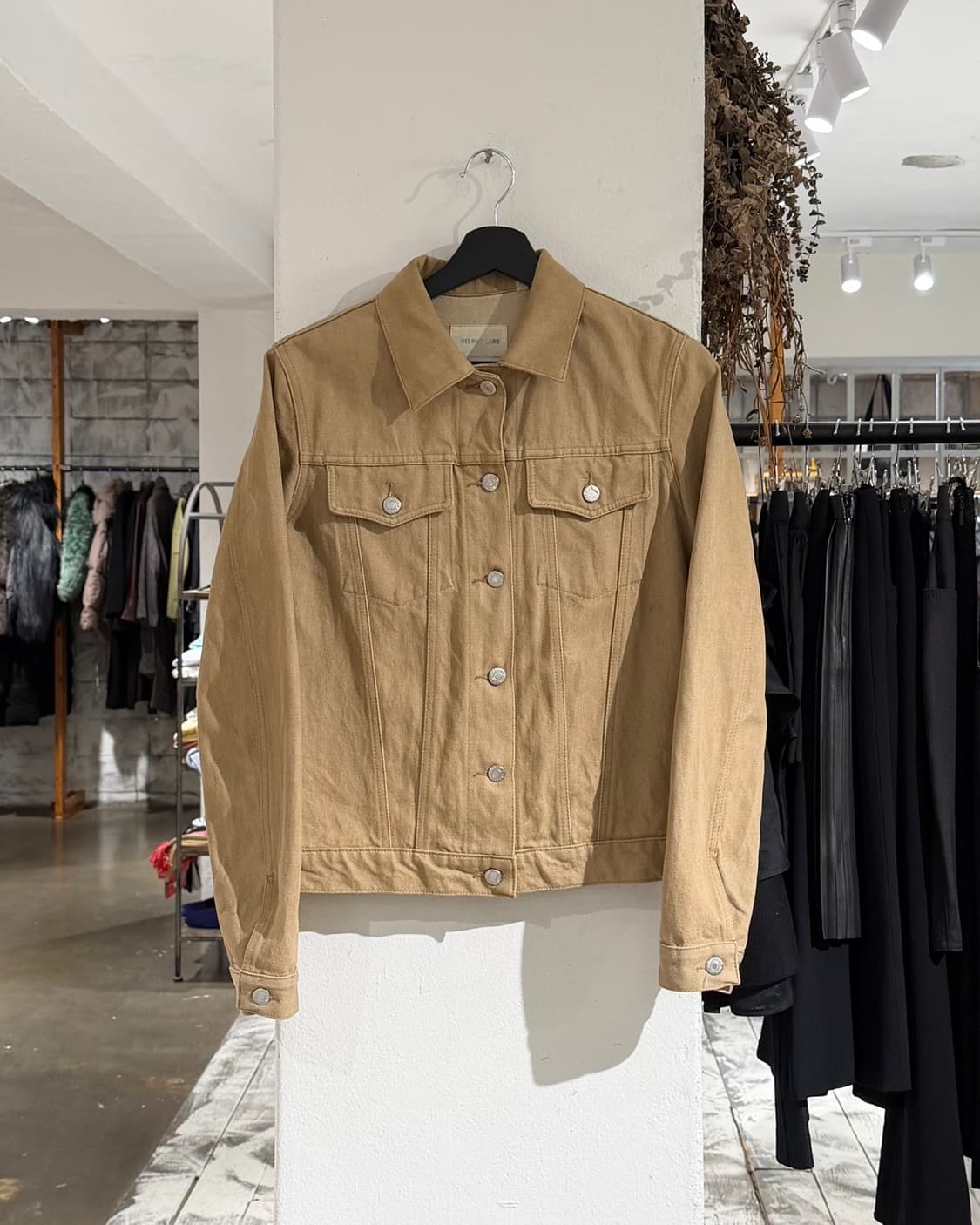 헬무드랭 베이지 데님 클래식 로우 트리거 자켓 상품이미지1