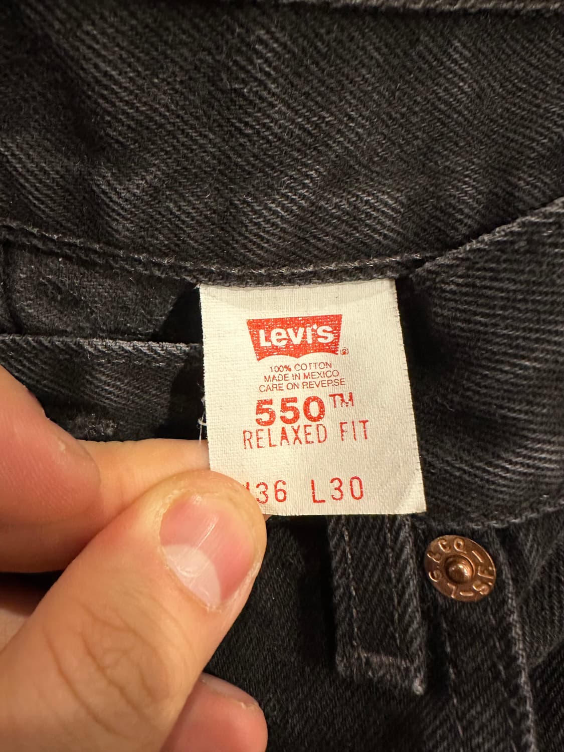 빈티지 90s 리바이스 550 블랙 데님팬츠  상품이미지4