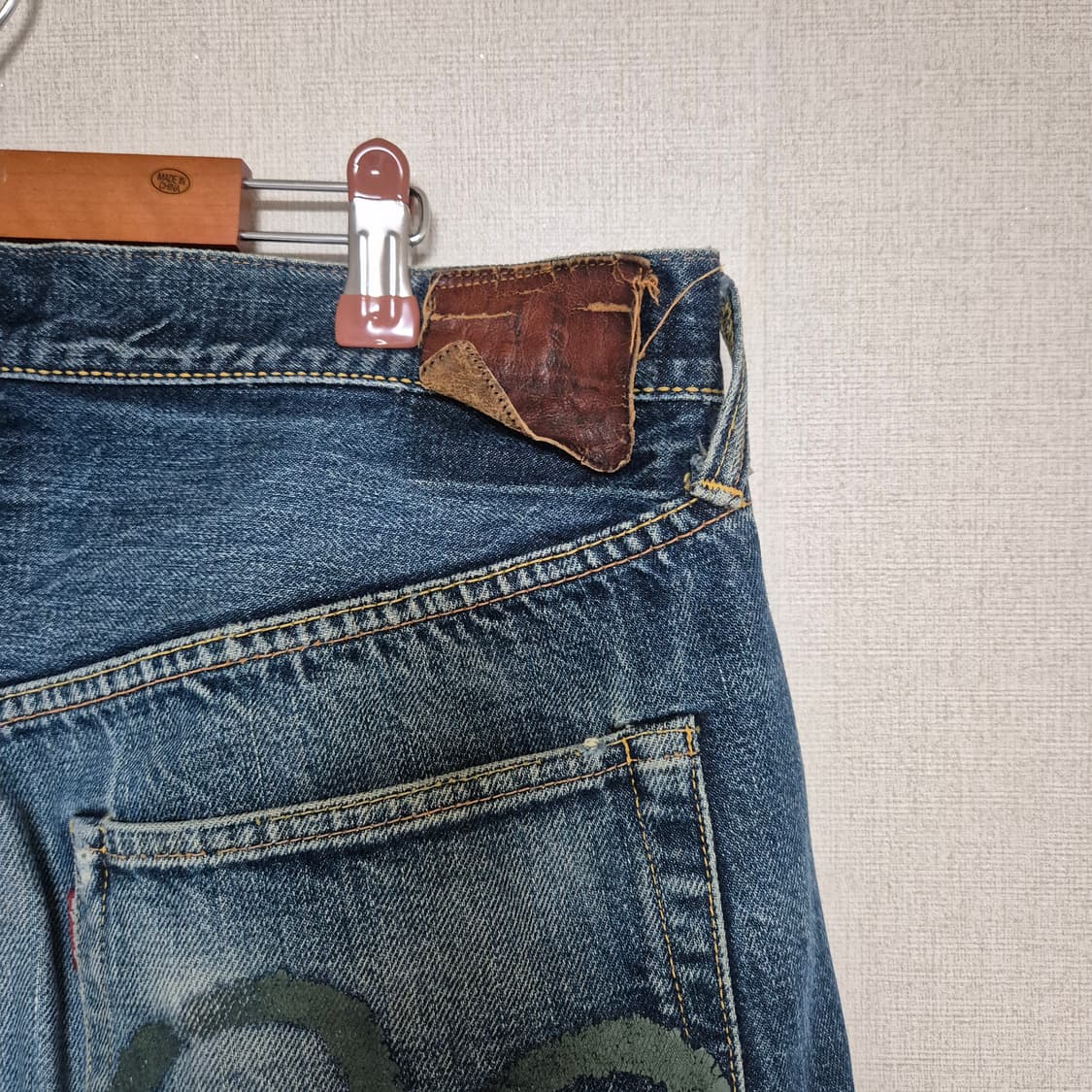 90's evisu 에비수 하드 워싱 데님팬츠 상품이미지8