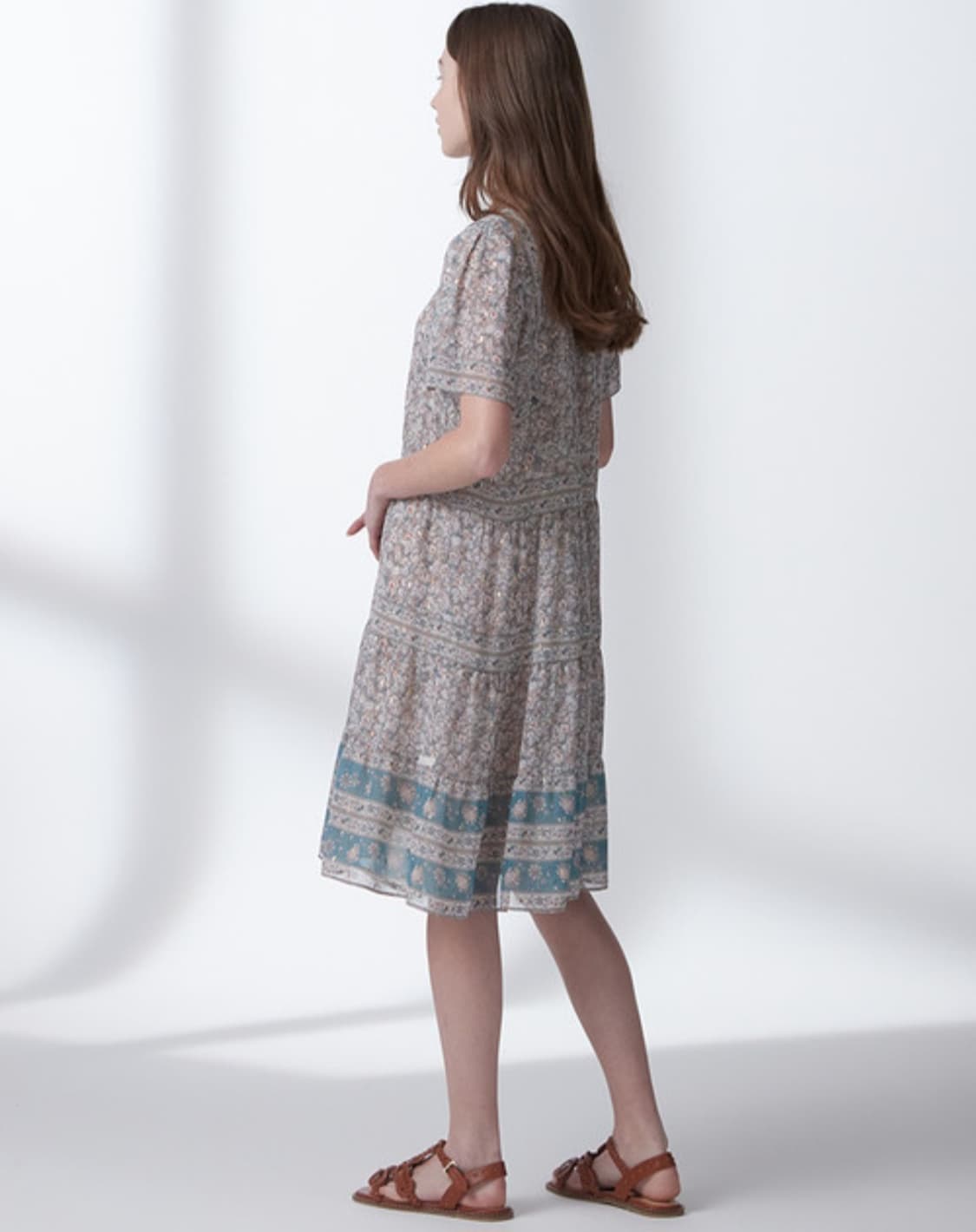 써스데이아일랜드 패턴 보더 원피스 S사이즈 상품이미지3