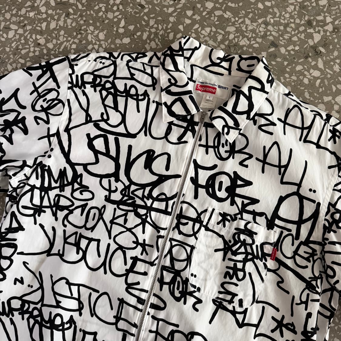 슈프림 x 꼼데가르송 셔츠 반팔 집업 셔츠 18fw 상품이미지6