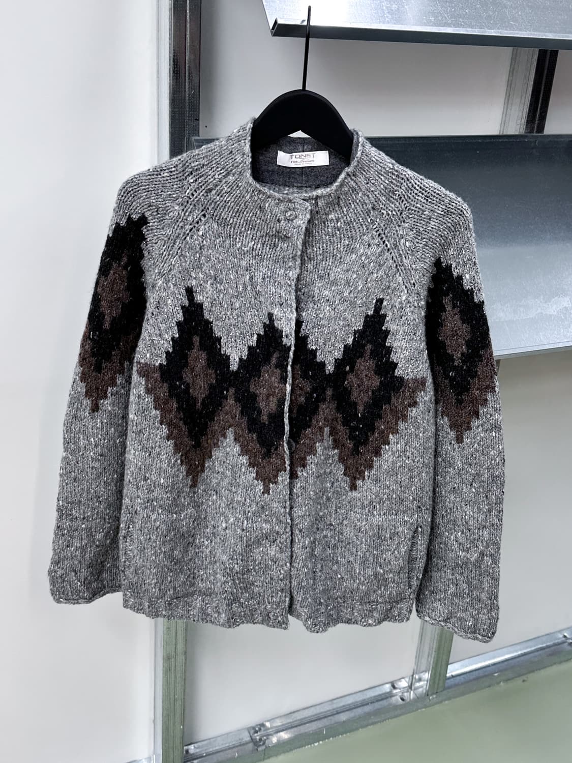 gray argyle knit cardigan 상품이미지1