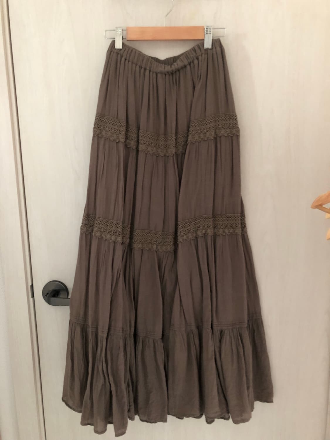 (소장품) 빈티지 모리걸 브라운 크로셰 롱스커트 상품이미지1