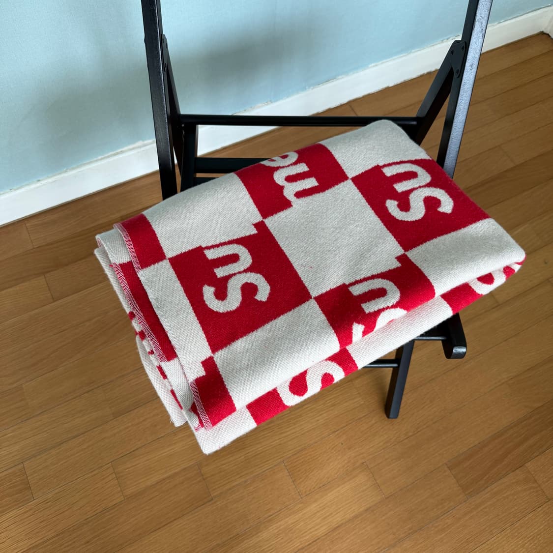 슈프림 페리보 체크 울 담요 레드 상품이미지5