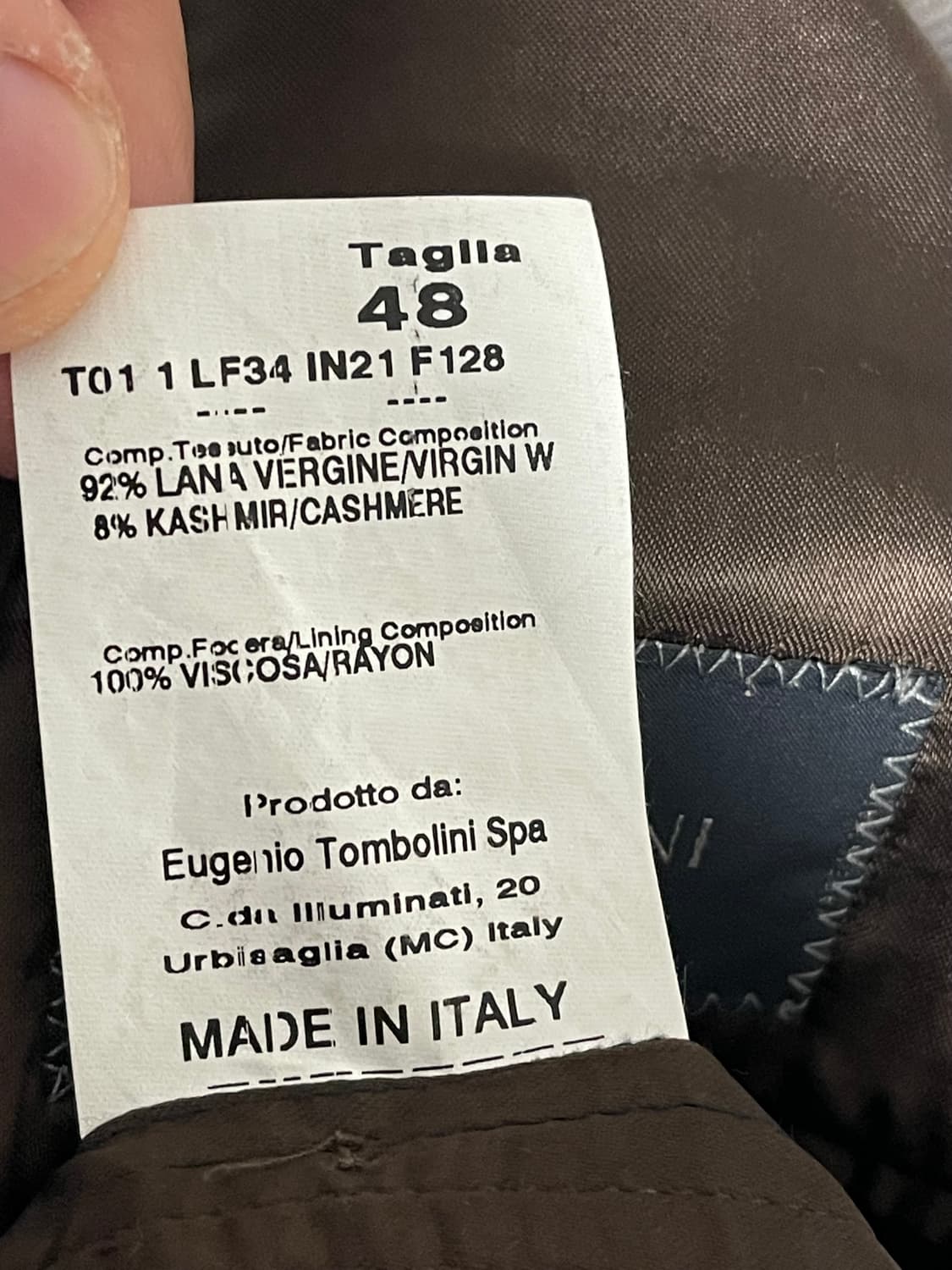 톰볼리니(Tombolini) 남성 헤링본 울,캐시미어 코트 48(100) 상품이미지8