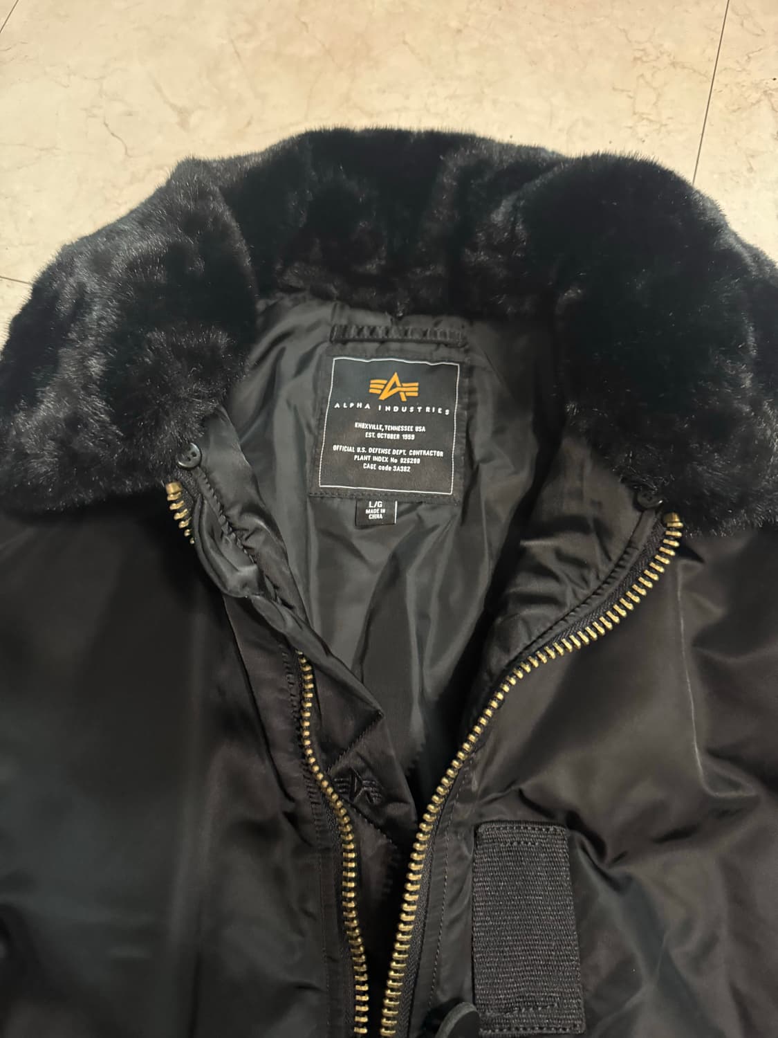 알파인더스트리 cwu-45p 블랙 L ma-1 상품이미지2