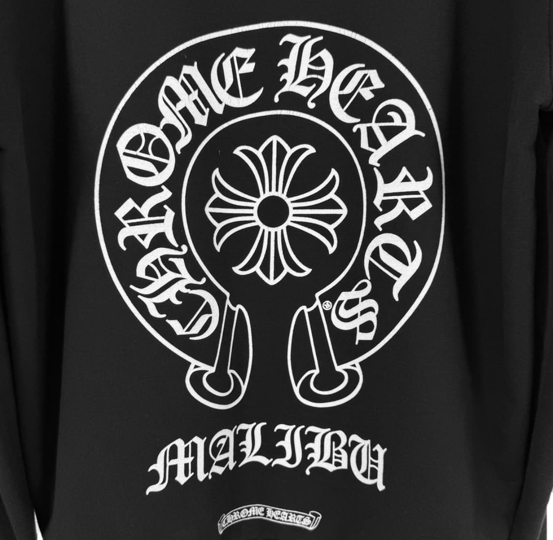 [L] 크롬하츠 남성 말리부 로고 한정 홀스슈 말발굽 후드 티셔츠 블랙 상품이미지5